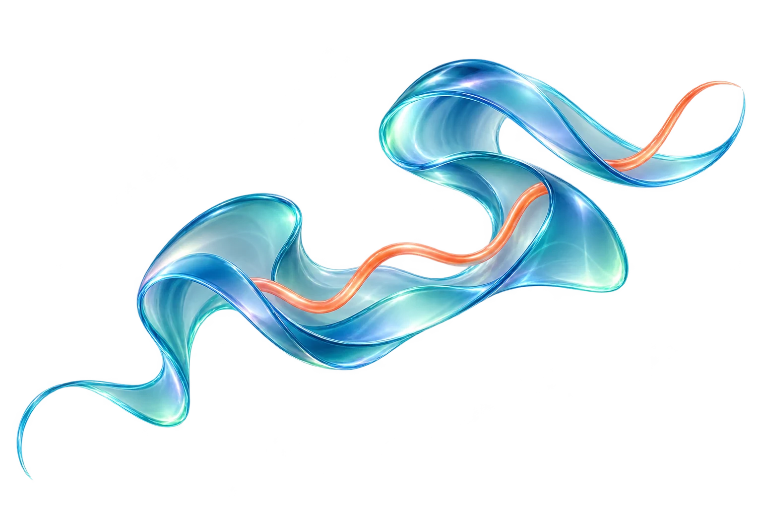 Illustrative blue and teal ribbons suggesting an MHC binding groove, with a coral peptide strand between them
